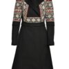 Pardesiu Midi Din Stofa De Lana Si Jacquard Tesut Ecaterina - IIANA