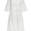 Rochie Alba Din In Si Dantela Traditionala - IIANA