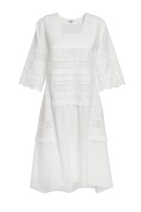 Rochie Alba Din In Si Dantela Traditionala