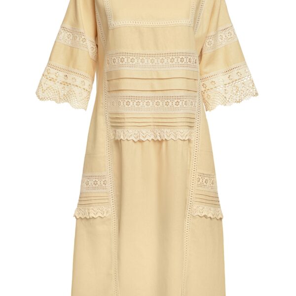 Rochie Crem Din In Si Dantela Traditionala - IIANA
