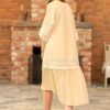 Rochie Crem Din In Si Dantela Traditionala - IIANA