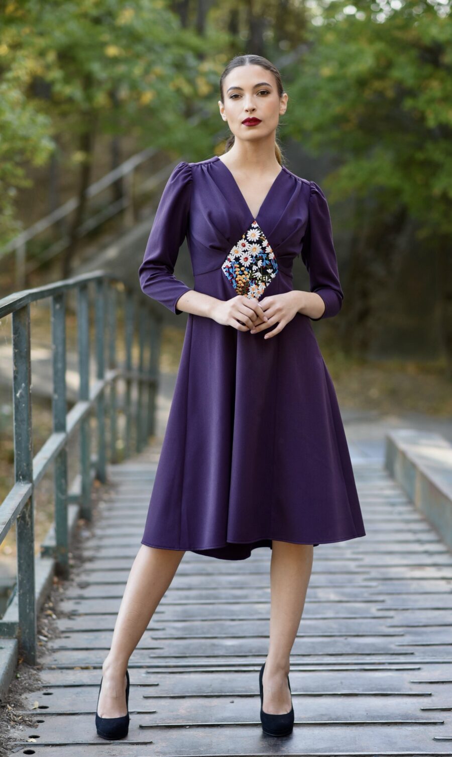 Rochie din Stofa Violet Medeea - IIANA