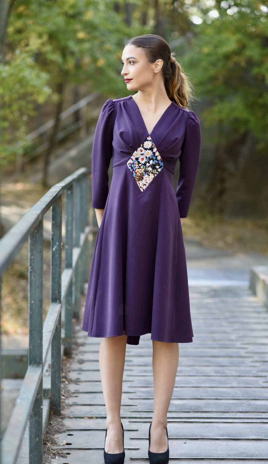 Rochie din Stofa Violet Medeea - IIANA