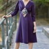 Rochie din Stofa Violet Medeea - IIANA