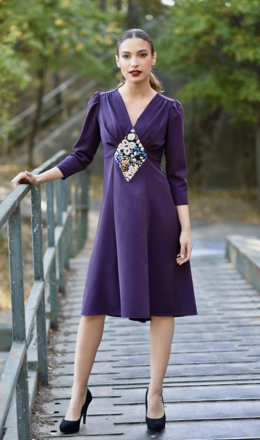 Rochie din Stofa Violet Medeea - IIANA