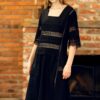 Rochie Neagra Din In Si Dantela Traditionala - IIANA