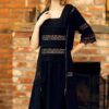 Rochie Neagra Din In Si Dantela Traditionala - IIANA