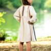 Rochita traditionala fetite crem Greta 8 - 15 ani - IIANA