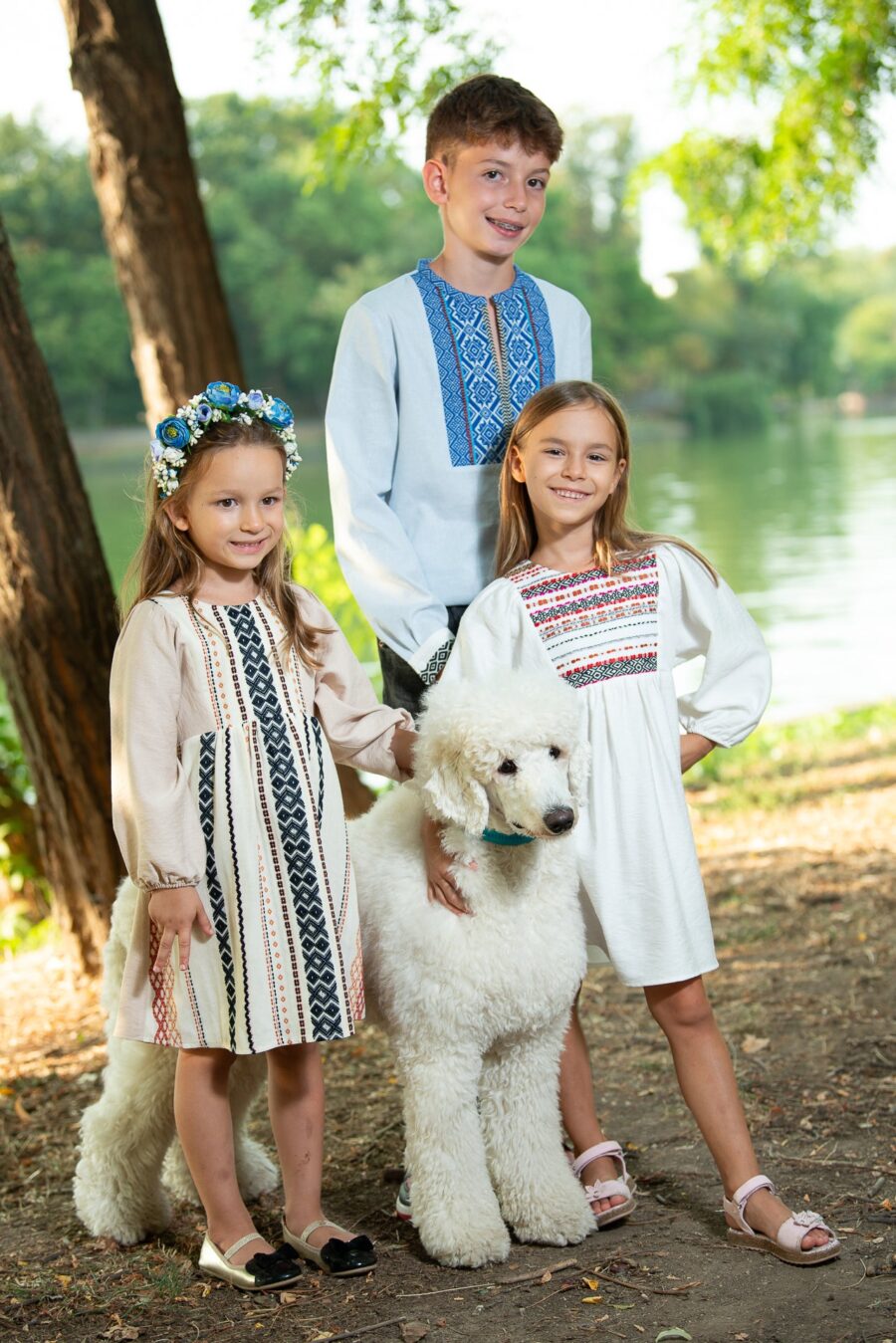 Rochita traditionala fetite crem Greta 9 luni - 7 ani - IIANA