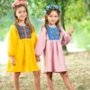 Rochita traditionala fetite roz Maria 9 luni - 7 ani - IIANA