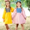 Rochita traditionala fetite roz Maria 9 luni - 7 ani - IIANA