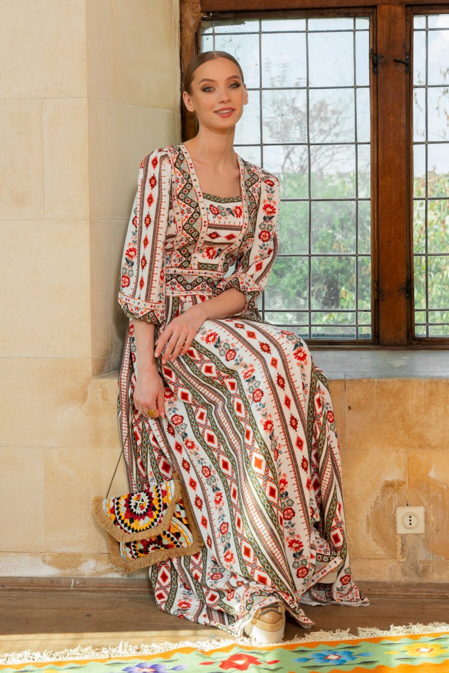 Rochia Alba Lunga Boho Chic - IIANA