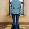 Sacou din Denim si Jacquard Etnic - IIANA