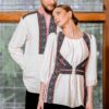 Bluza alba cu pieptar tesut negru - IIANA