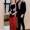 Bluza neagra cu pieptar tesut alba - IIANA