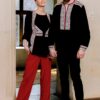 Bluza neagra cu pieptar tesut alba - IIANA