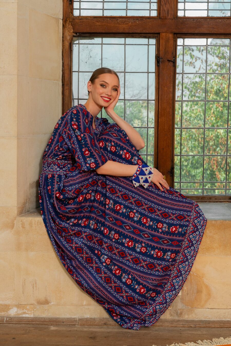 Rochia Bleumarin Lunga Boho Chic - IIANA