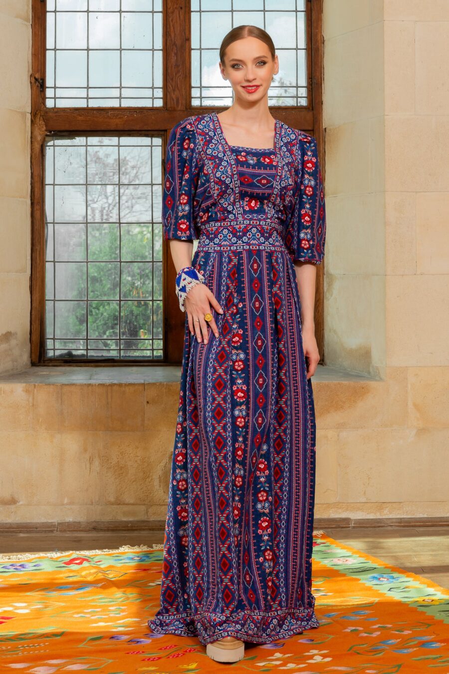 Rochia Bleumarin Lunga Boho Chic - IIANA