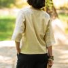 Bluza chimono crem cu dantela traditionala - IIANA