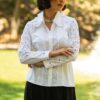 Camasa alba cu broderie florala - IIANA