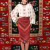 Ie Traditionala Romaneasca Maneca Lunga Cusuta Manual Motivul Trandafir - IIANA
