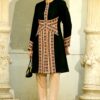 Pardesiu Traditional Midi din Stofa de Lana cu Fota si Corseletă din Jacquard Etnic - IIANA