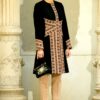Pardesiu Traditional Midi din Stofa de Lana cu Fota si Corseletă din Jacquard Etnic - IIANA