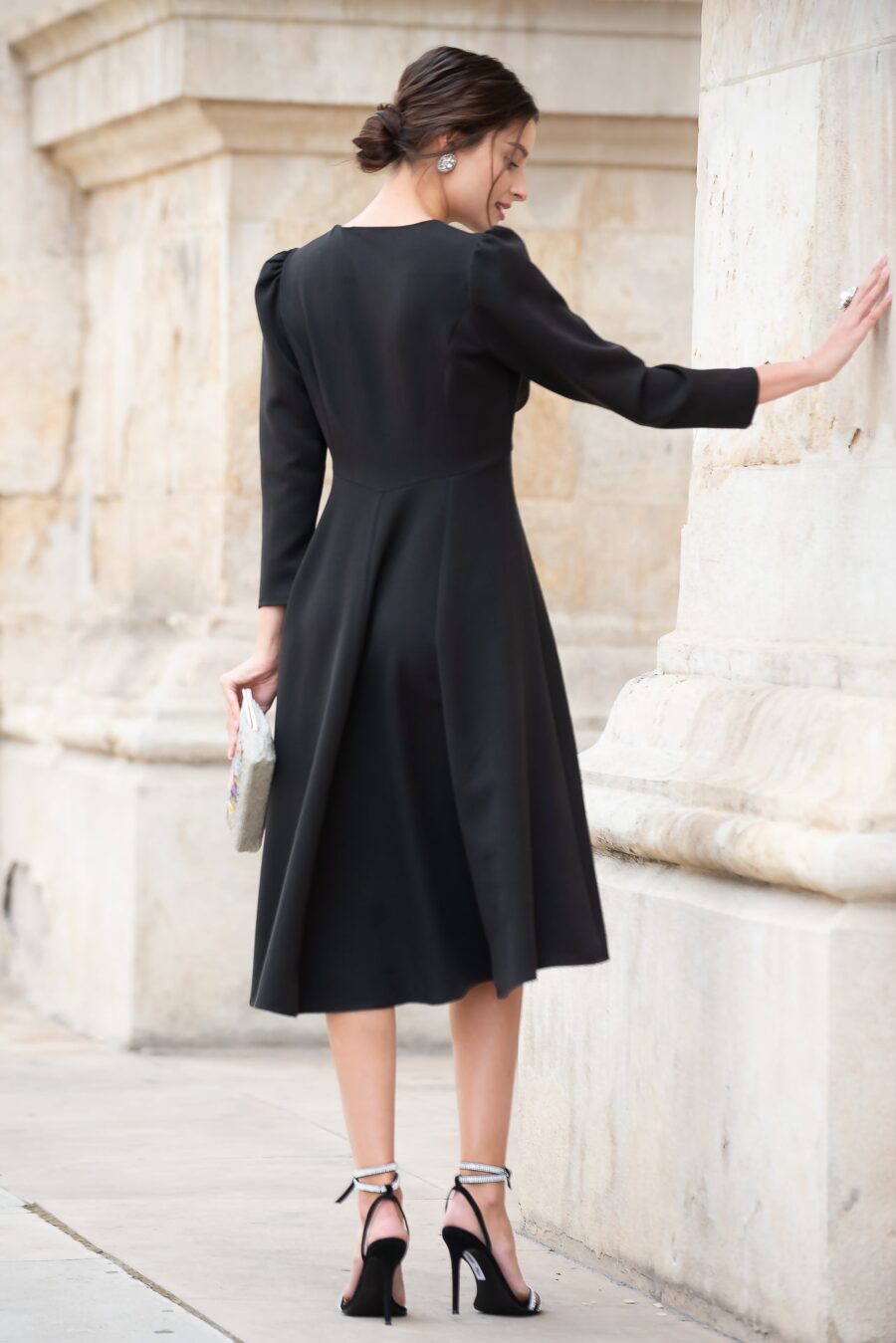 Rochie din Stofa Neagra Medeea - IIANA