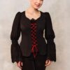 Bluza neagră brodată Rococo - IIANA