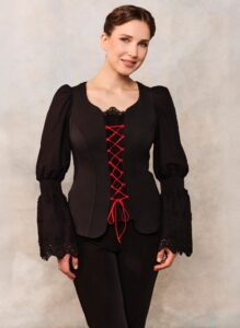 Bluza neagră brodată Rococo