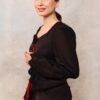 Bluza neagră brodată Rococo - IIANA