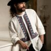 Cămașă stilizată cu vestă din jacquard țesut cu motive tradiționale - IIANA