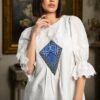 Bluză tradițională stilizată cu broderie tridimensională și jacquard etnic - IIANA