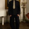 Cămașa stilizată cu cravată și epoleți din jacquard țesut cu motive tradiționale Darius - IIANA
