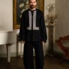 Cămașă stilizată cu vestă din jacquard țesut cu motive tradiționale Dimitrie - IIANA