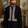 Cămașă stilizată cu vestă din jacquard țesut cu motive tradiționale Dimitrie - IIANA