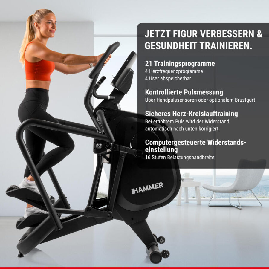 Bicicleta Eliptica Crosstrainer Hammer Fly RX cu rezistenta magnetica
