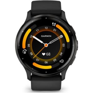 Ceas activity outdoor tracker Garmin Venu 3, GPS, Wi-Fi, curea silicon, 45mm, Black/Slate