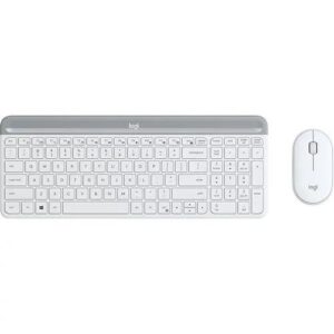 Kit wireless tastatura si mouse Logitech MK470, USB, Layout US INT (Alb)