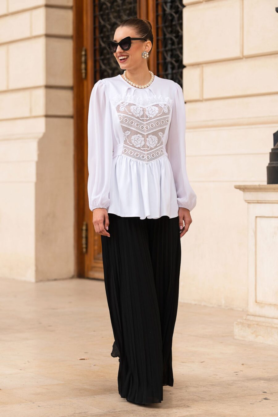 Bluza Alba cu Corset Integrat - IIANA