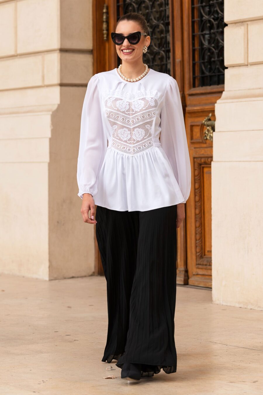 Bluza Alba cu Corset Integrat - IIANA