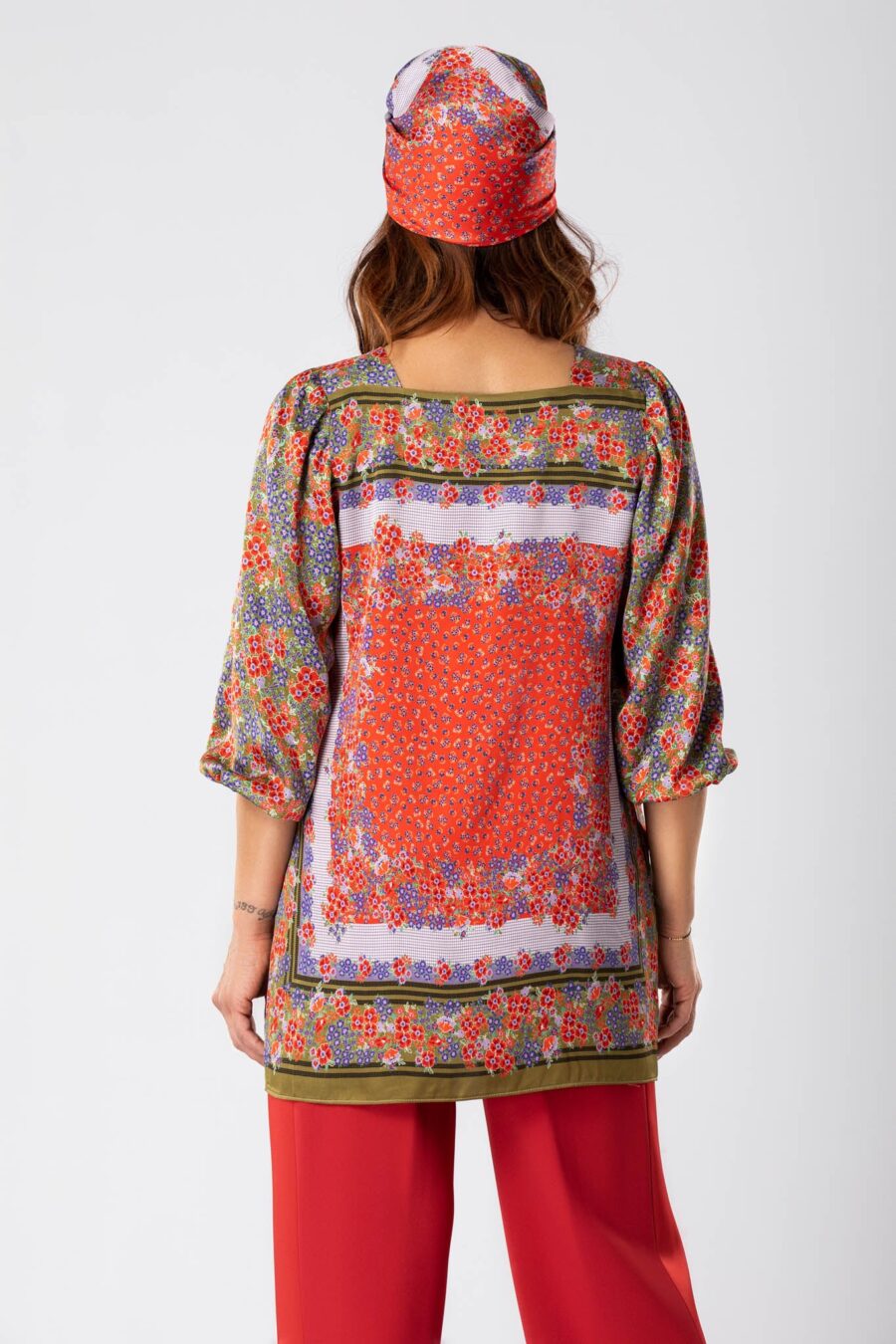 Bluza Multicoloara Muse din Matase Naturala - IIANA