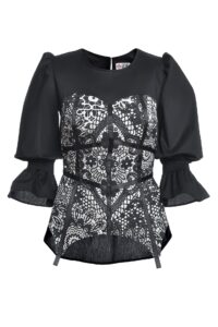 Bluza Neagra cu Corset Laseta