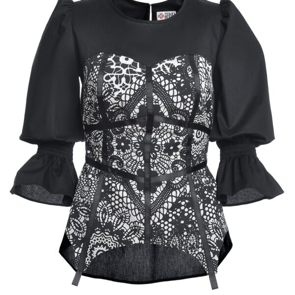 Bluza Neagra cu Corset Laseta - IIANA