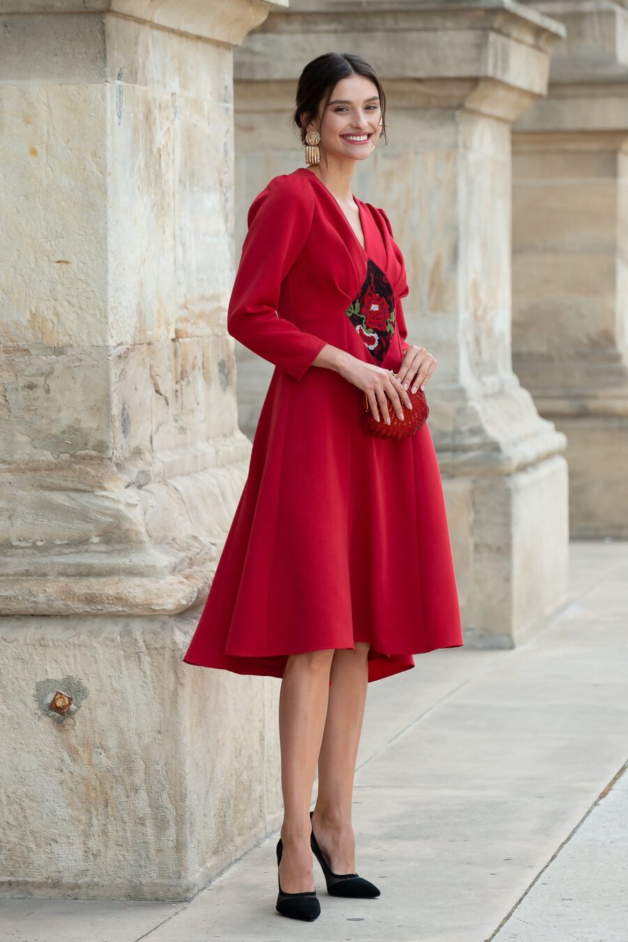 Rochie din Stofa Rosie Medeea - IIANA