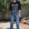 Bluza Neagra cu Corset Laseta - IIANA