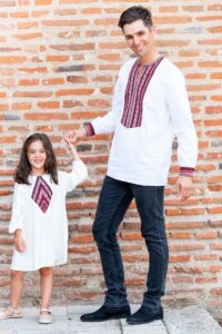 Rochita traditionala fetite Motiv Romb Arhaic 9 luni - 7 ani