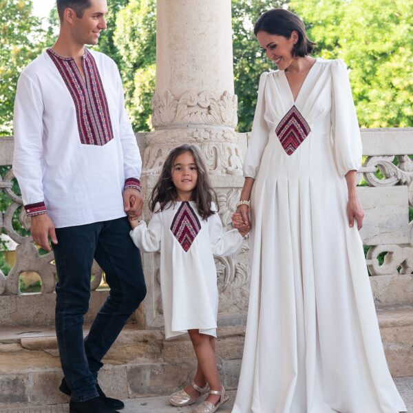 Rochita traditionala fetite Motiv Romb Arhaic 8-15 Ani - IIANA