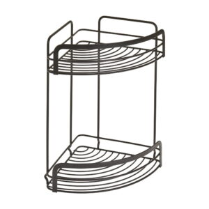 Raft de colț cu 2 etaje pentru baie Metaltex Origin Lava, negru
