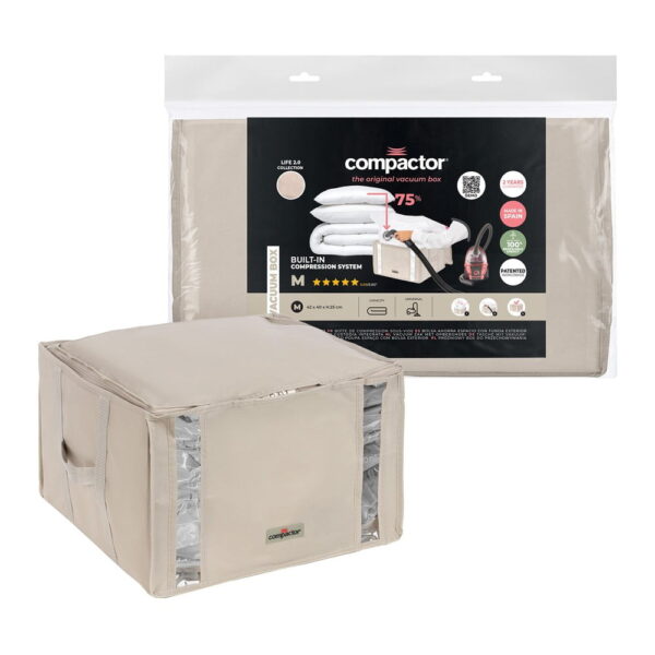 on1-import-11125-c7bc296f0dd9 Cutie de depozitare pentru haine din material textil cu vacuum 42x40x25 cm Life – Compactor
